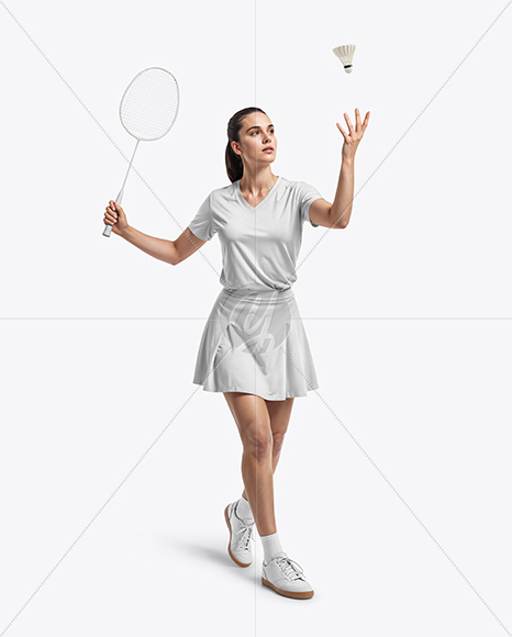 Woman Wearing Badminton Uniform Mockup