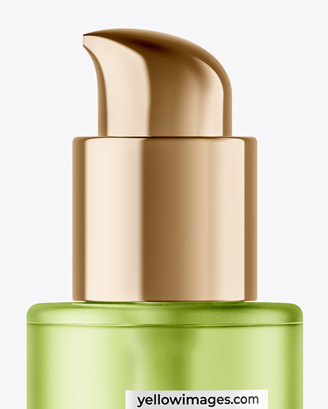 Frosted Cosmetic Bottle with Pump Mockup
