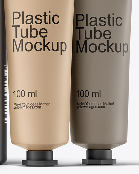 Amber Bottles with Tubes Mockup