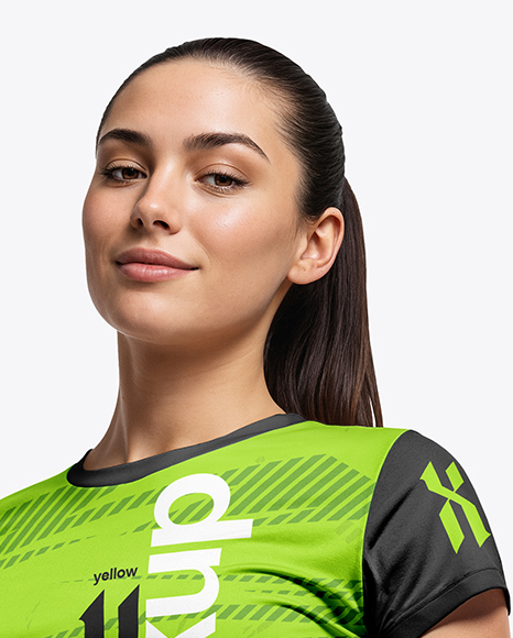 Woman Wearing Badminton Uniform Mockup