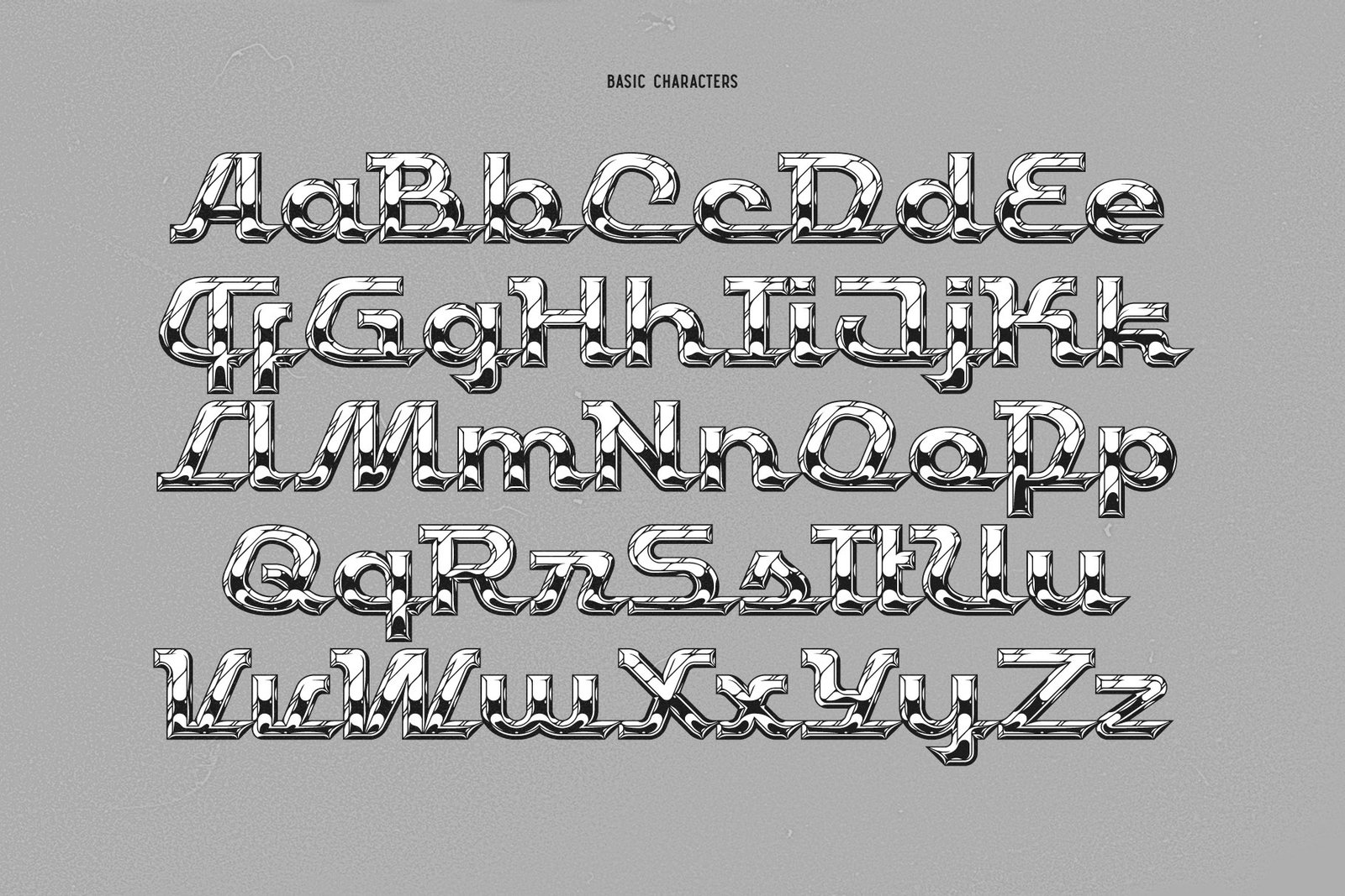 DrivEdge - Shiny Chrome Font