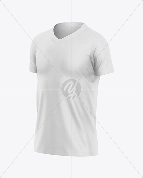 Kids V-Neck T-Shirt Mockup - Half Side View