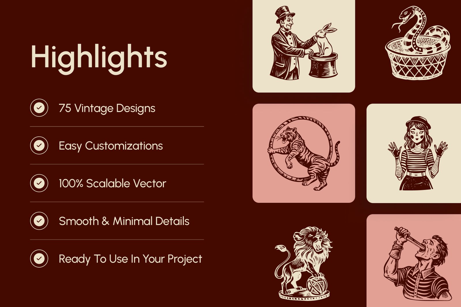 Vintage Circus Illustration Set