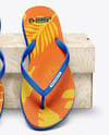 Flip Flops with Box Mockup
