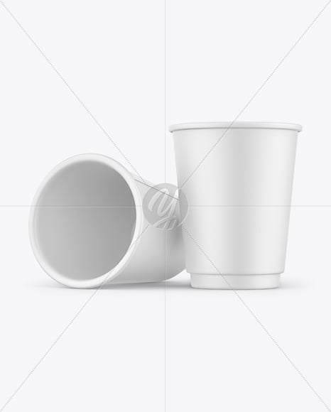 Two Paper Coffee Cups Mockup