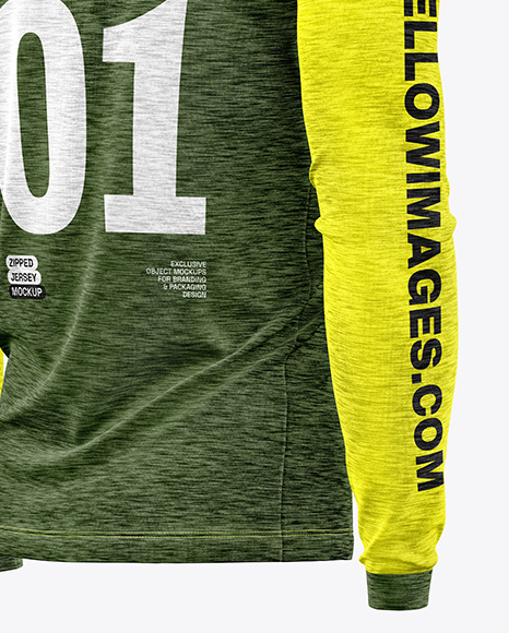 Melange Jersey Mockup - Back Half Side View