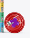 Five Matte Tin Cans Mockup