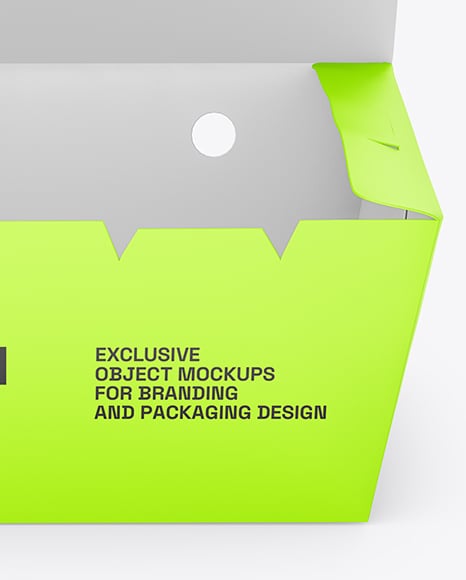 Opened Paper Food Box Mockup