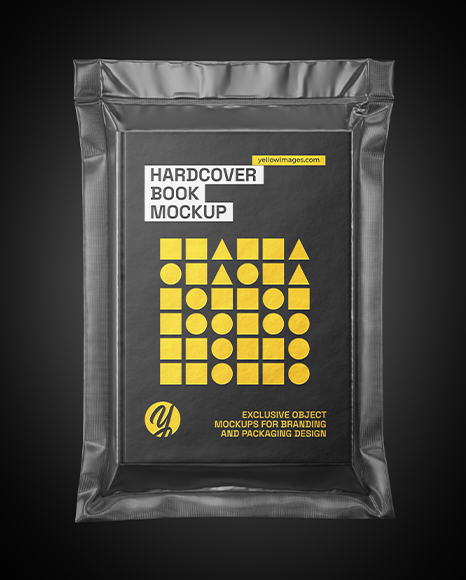 Vacuum Flow-Pack with Hardcover Book Mockup
