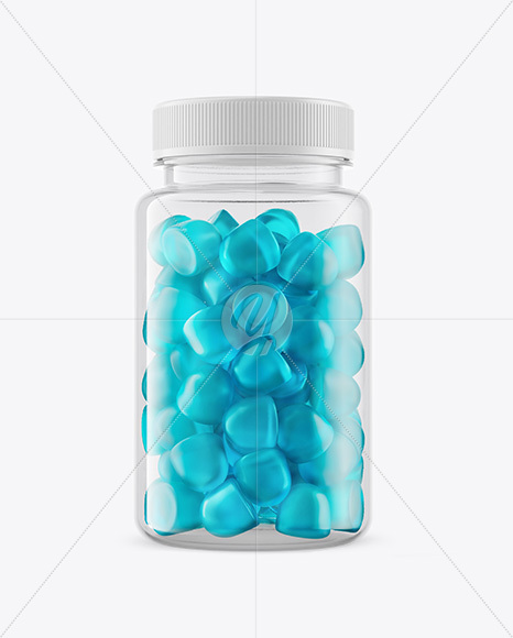 Plastic Bottle with Gummies Mockup