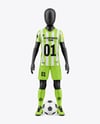 Kids V-Neck Sports full Kit Mockup - Front View