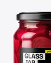 Clear Glass Jar with Pickled Beets Mockup