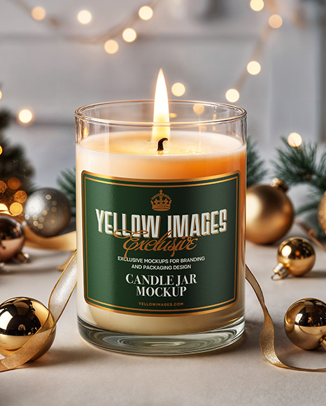Candle Mockup - Christmas mockup