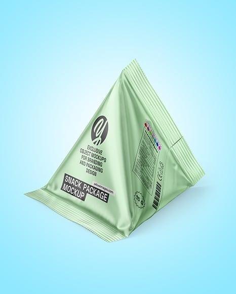 Matte Metallic Triangular Package Mockup