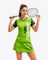 Woman Wearing Badminton Uniform Mockup
