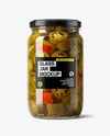 Glass Jar with Pickled Jalapenos Mockup
