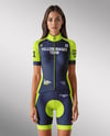 Woman Wearing Cycling Jersey and Bib Shorts Mockup