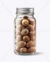 Glass Jar with Whole Nutmeg Mockup