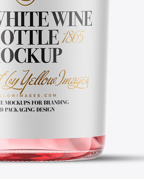 Clear Glass Pink Wine Bottle Mockup