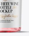 Clear Glass Pink Wine Bottle Mockup