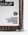 Square Spice Jar with Whole Black Pepper Mockup