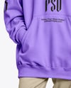 Afro-American Woman in Sunglasses Wearing Oversize Sweatshirt & Sweatpants Mockup