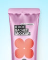 Matte Metallic Stick Sachet Mockup