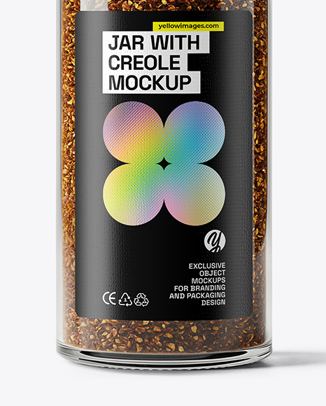 Glass Jar with Creole Seasoning Mockup