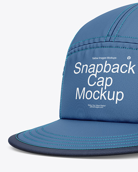 Twill Snapback Cap Mockup - Half Side View