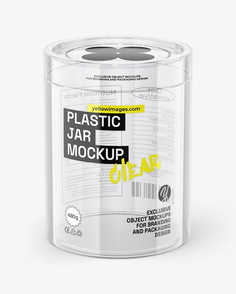 Clear Plastic Tube with Cookies Mockup