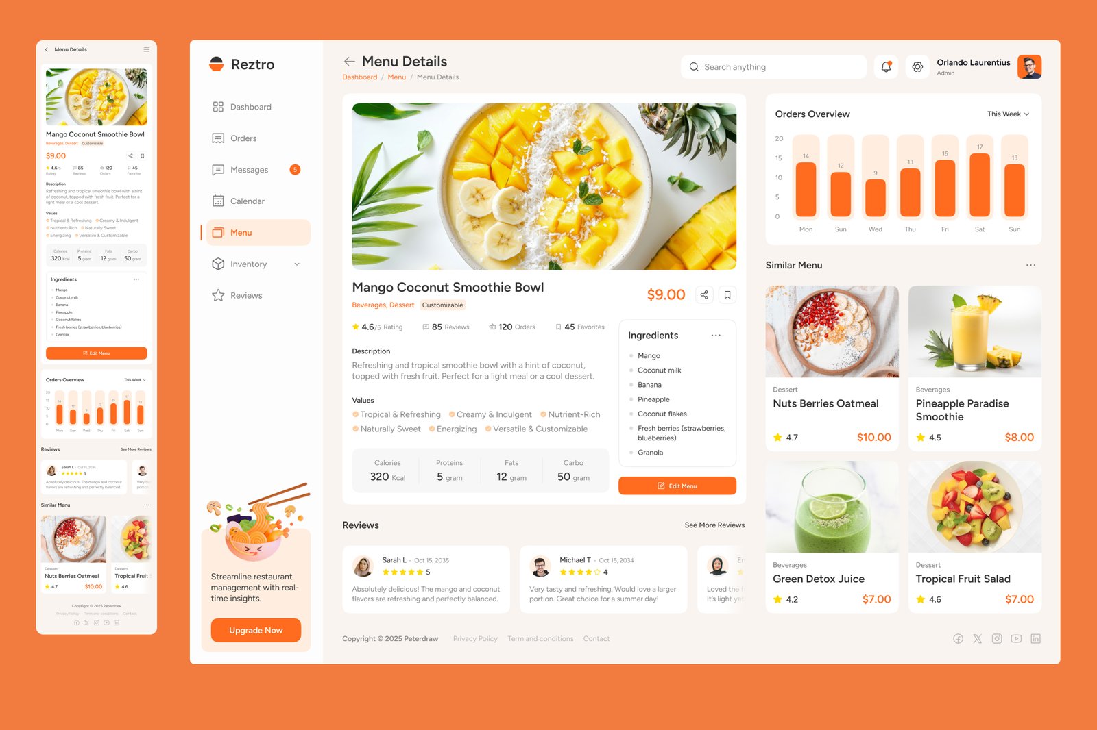 Reztro - Restaurant Dashboard