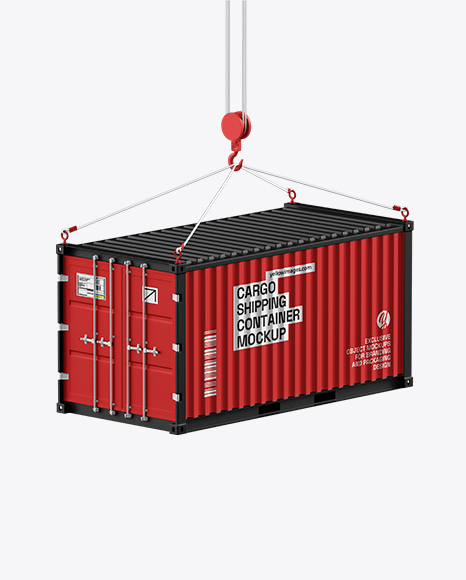 Hanging Shipping Container Mockup - PSD Mockups