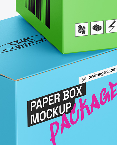 Three Paper Boxes Mockup