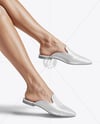 Pair of Mules on Woman's Legs Mockup
