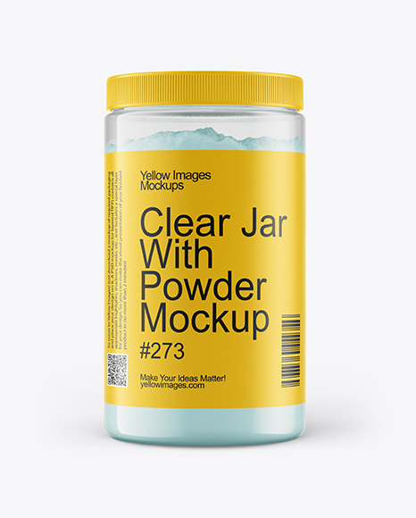 Clear Jar With Powder Mockup