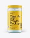 Clear Jar With Powder Mockup