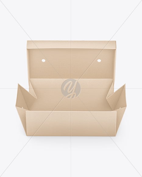 Kraft Perforated Paper Takeaway Food Box Mockup