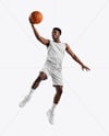 Afro-American Basketball Player Wearing Full Basketball Uniform Mockup