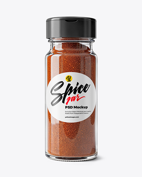 Spice Glass Jar with Smoked Paprika Mockup - Realistic mockups