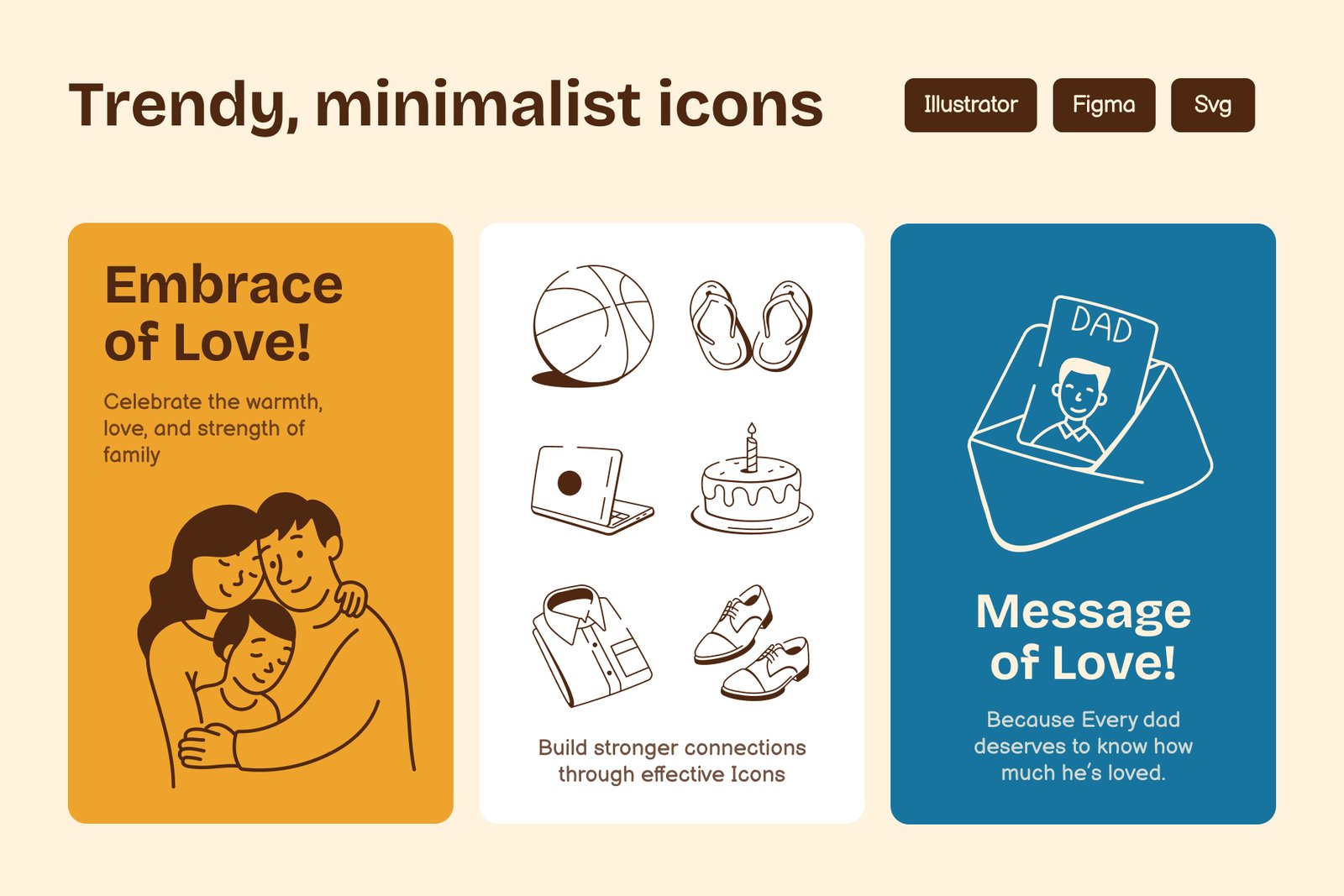 Fathers Day Doodles Icons