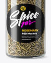Glass Spice Jar with Rosemary Mockup