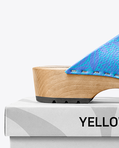 Clog Shoe with Box Mockup