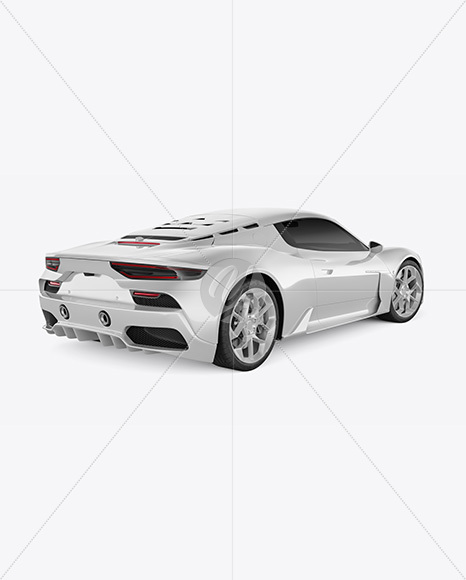 Sport Car Mockup - Back Half Side View
