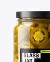 Glass Jar with Pickled Jalapenos Mockup