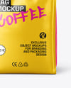 Glossy Coffee Bag with Valve Mockup