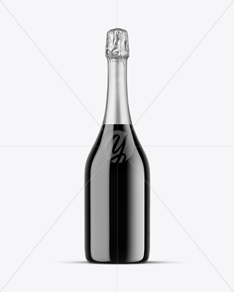 Dark Glass Champagne Bottle Mockup