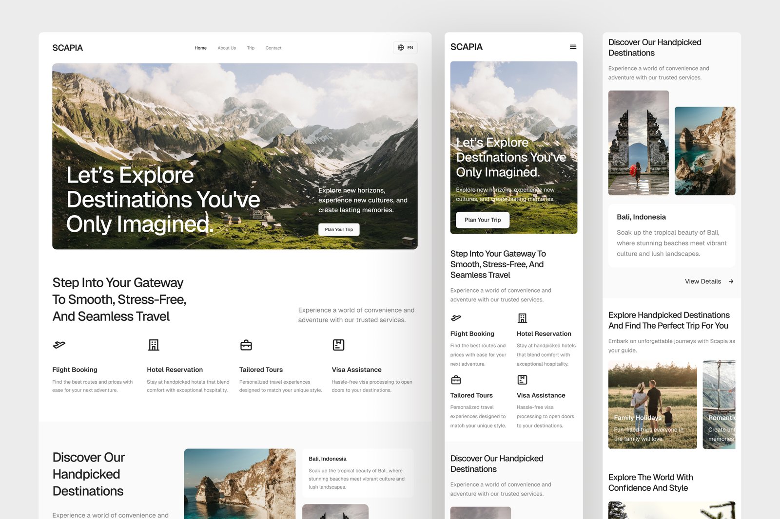 Scapia - Travel Agency Website UI Figma Template