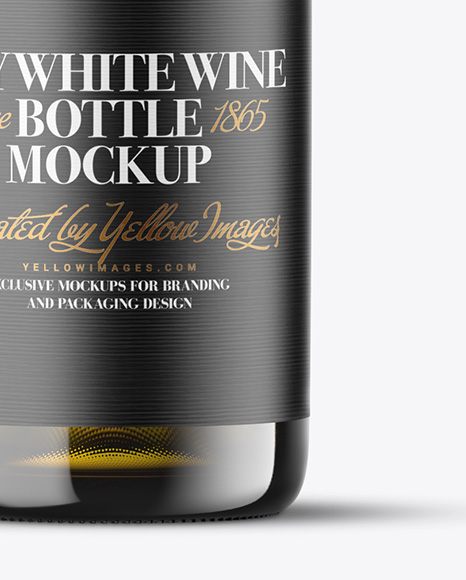 Antique Green Glass White Wine Bottle Mockup