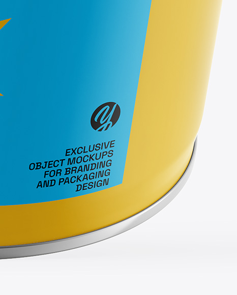 Matte Tin Can w/ Metallic Handle Mockup