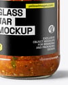 Clear Glass Jar with Tomato Chutney Mockup